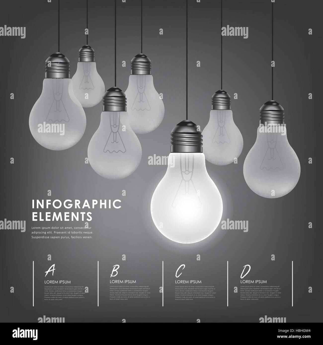 vector creative concept light bulb abstract infographic elements Stock ...
