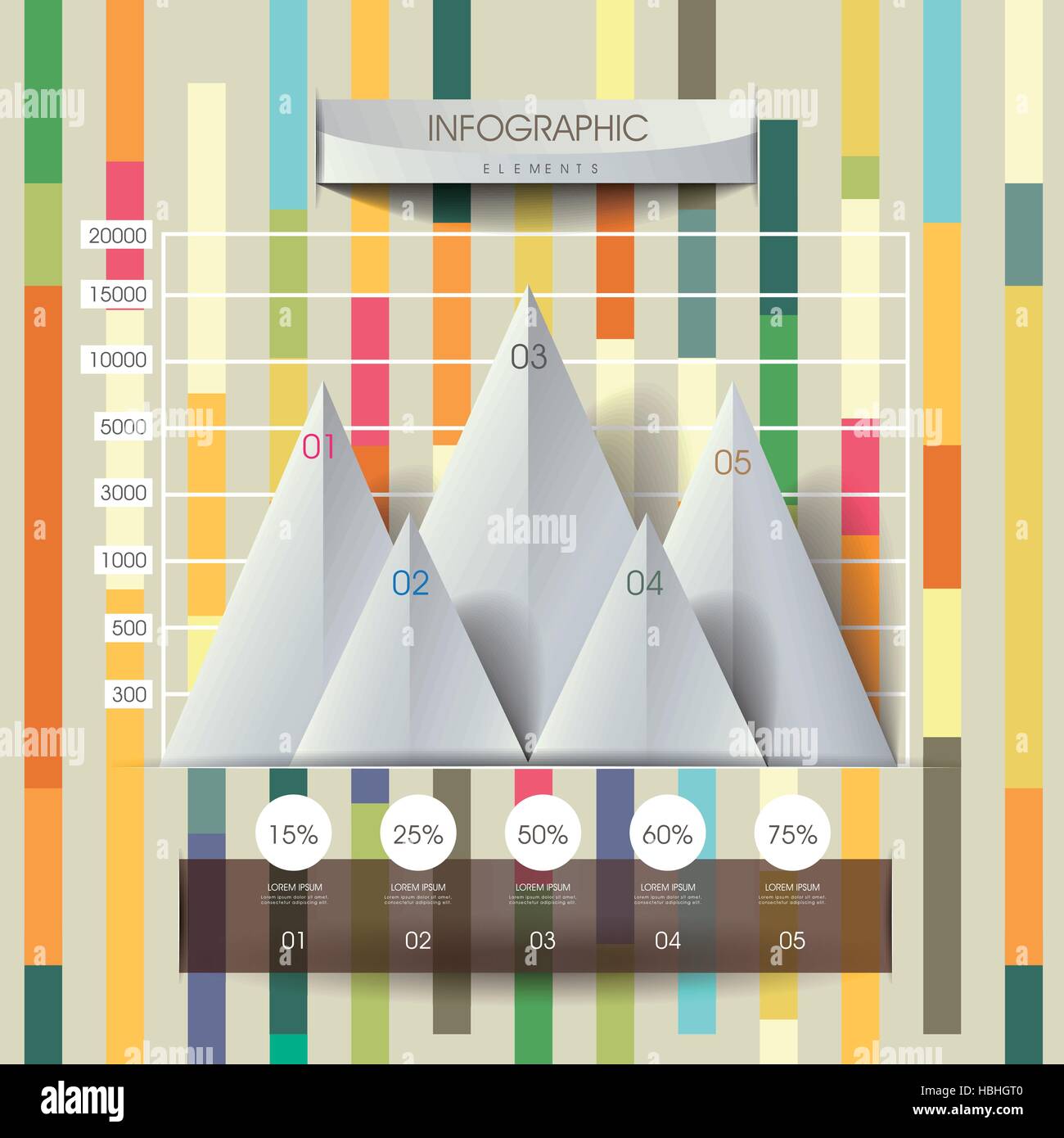 modern 3d abstract line and triangle chart infographics Stock Vector ...