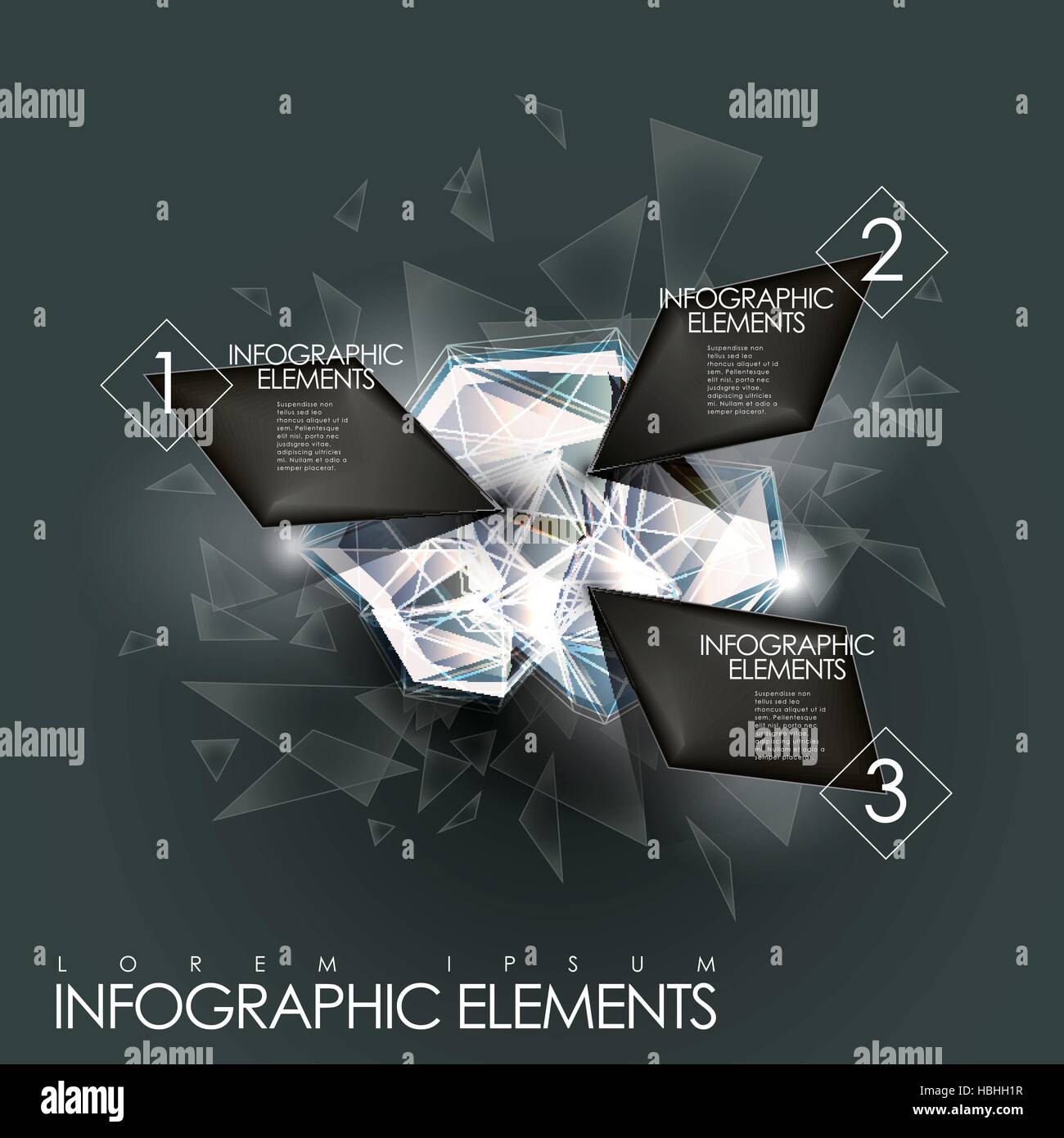 3d modern vector abstract twinkle gem infographic elements Stock Vector ...