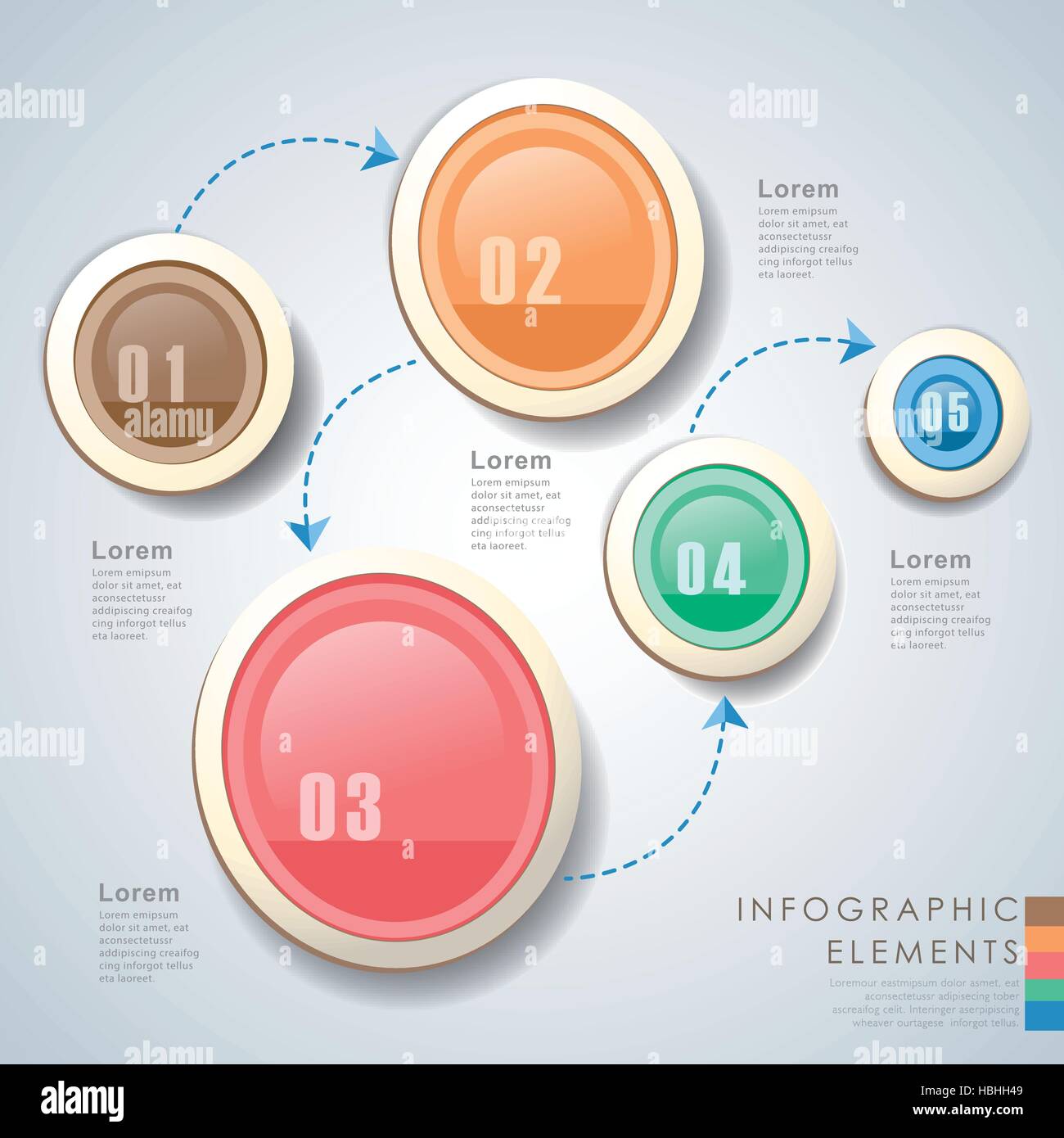 vector abstract circle flow chart infographic elements Stock Vector