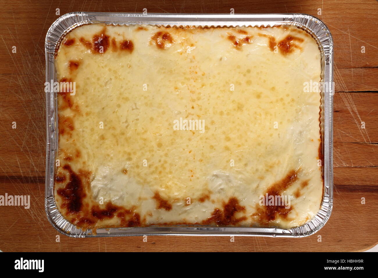 Baked Lasagne Bolognese in Disposable Foil Dish Stock Photo Alamy