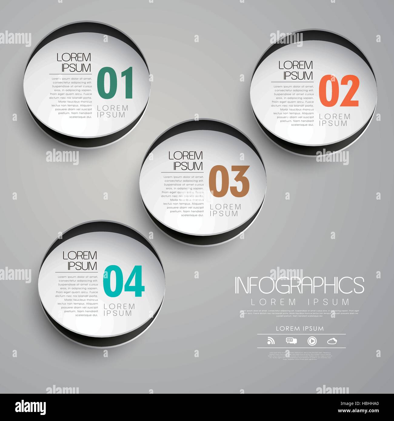 vector abstract circle paper label infographic elements Stock Vector ...