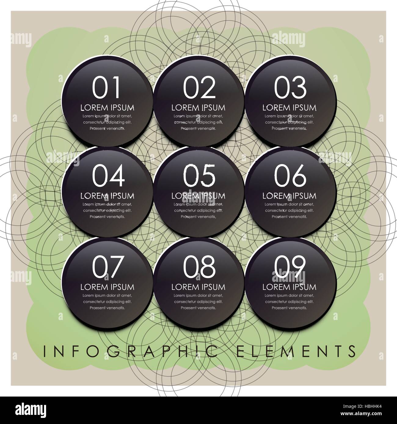 vector abstract black plastic circle label infographic elements Stock ...