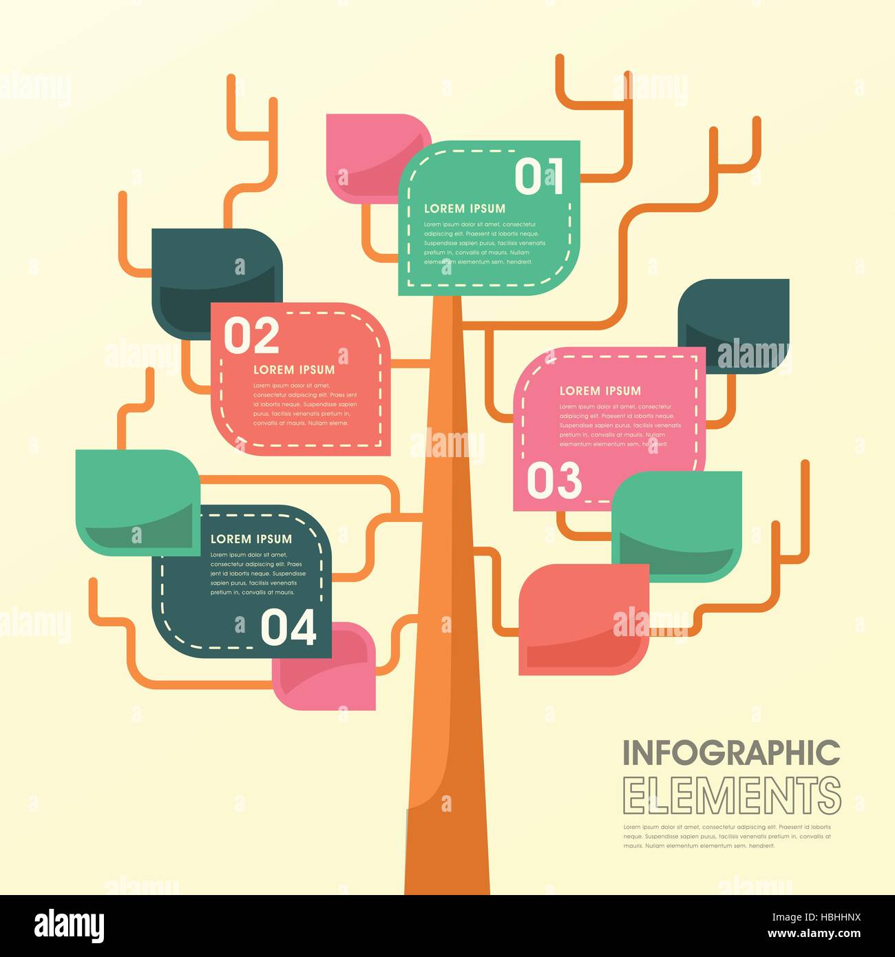 vector illustration abstract tree leaf infographics design Stock Vector ...