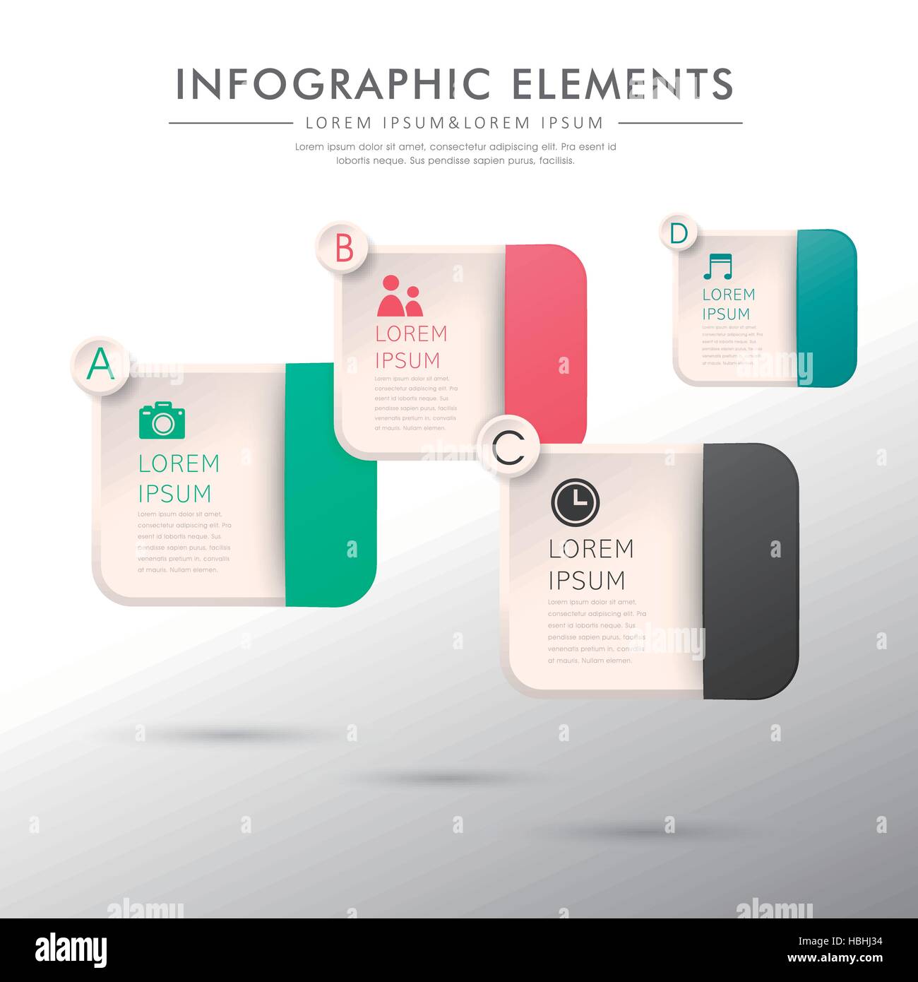 modern vector abstract square option infographic elements Stock Vector ...