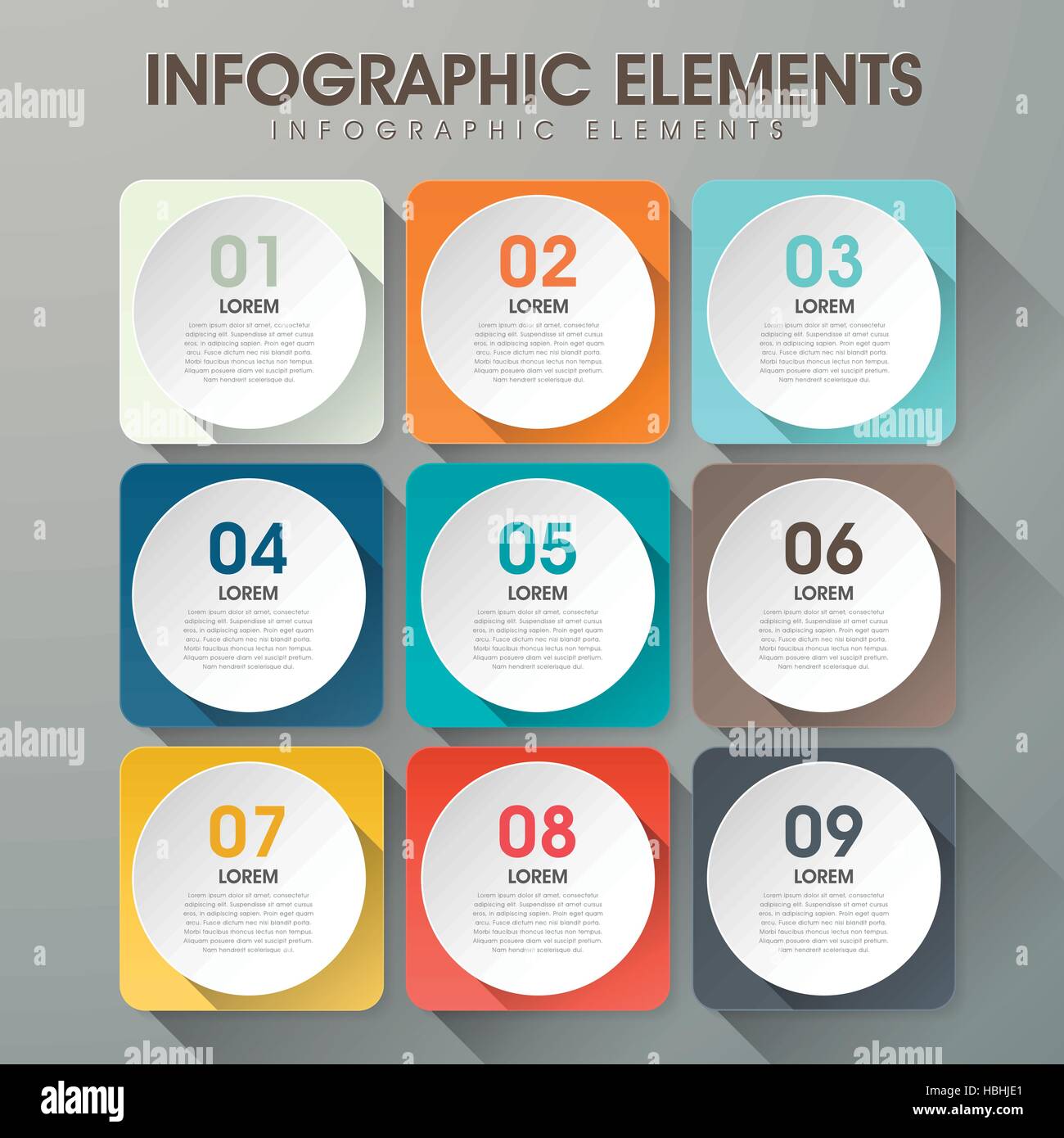 flat design vector abstract colorful option infographic elements Stock ...