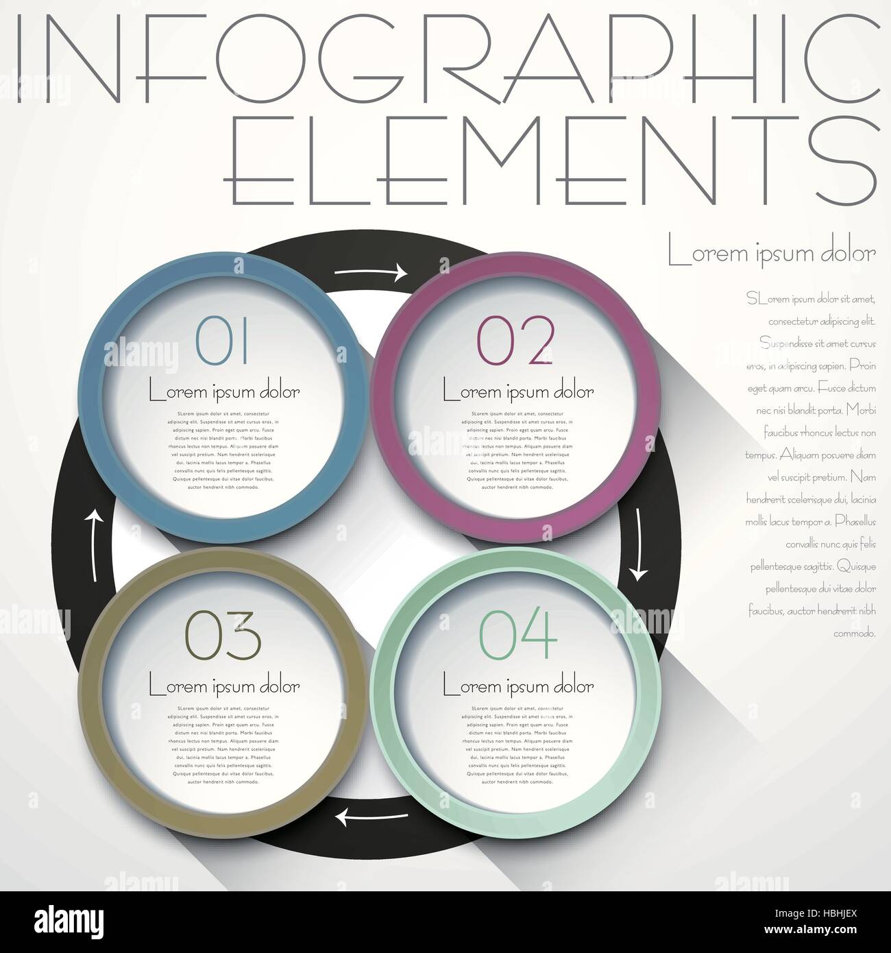 flat design vector abstract circle infographic elements Stock Vector ...