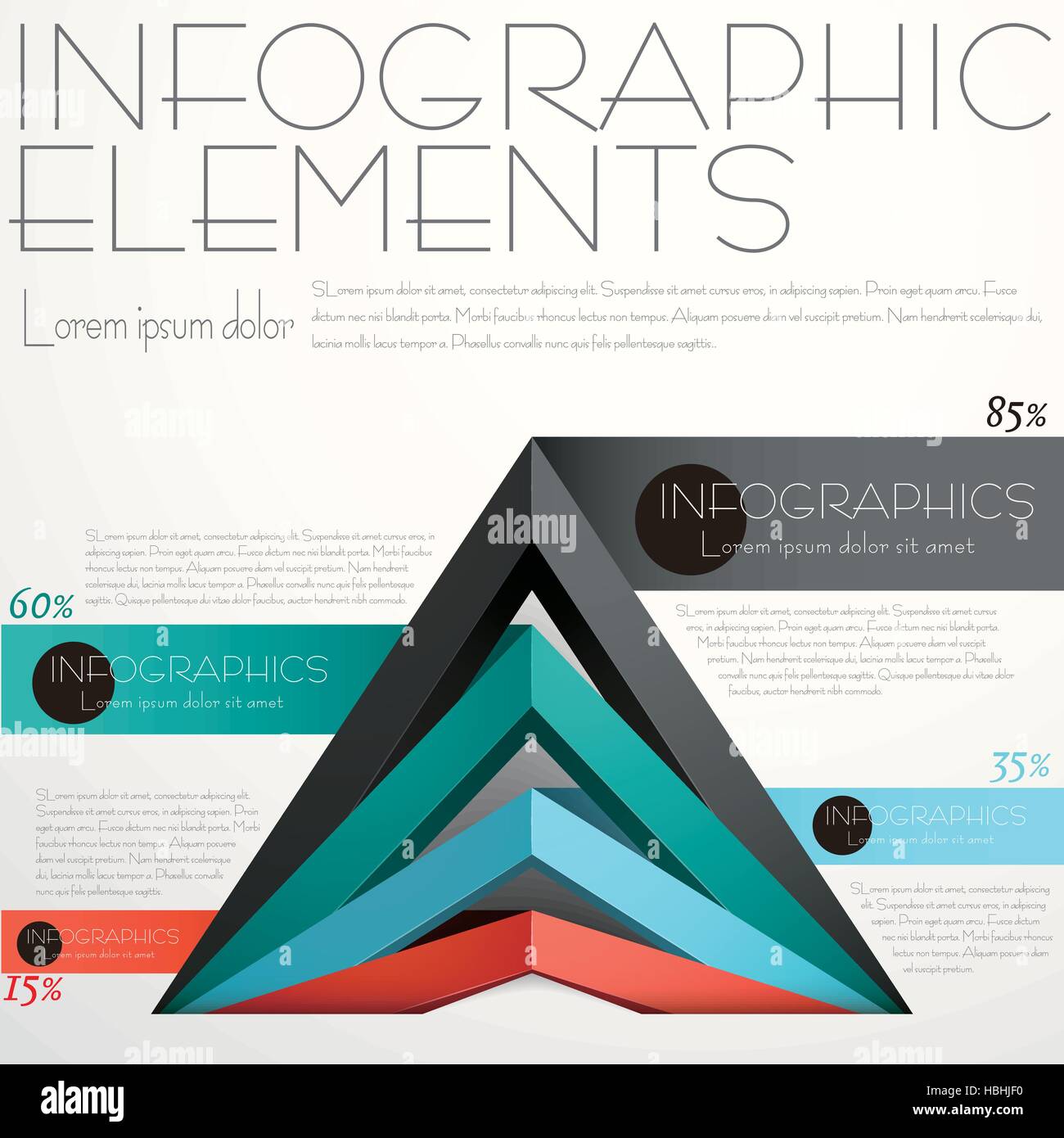 flat design vector abstract pyramid infographic elements Stock Vector ...