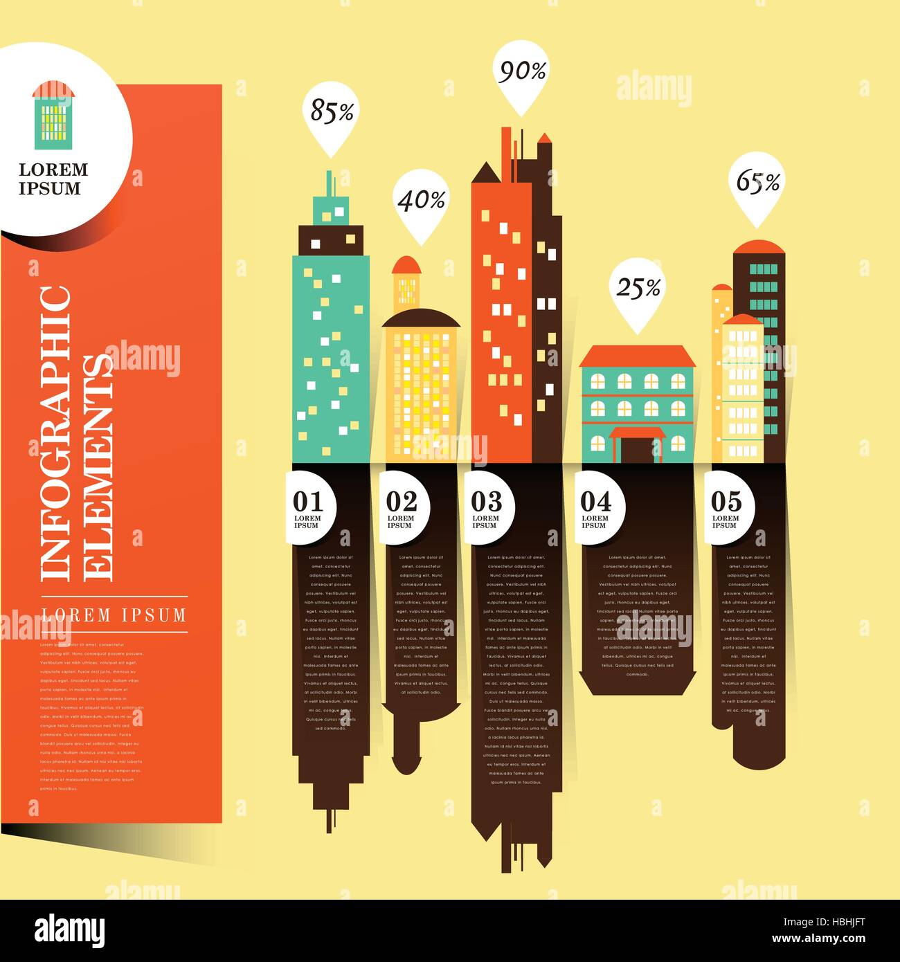flat design vector abstract building infographic elements Stock Vector ...