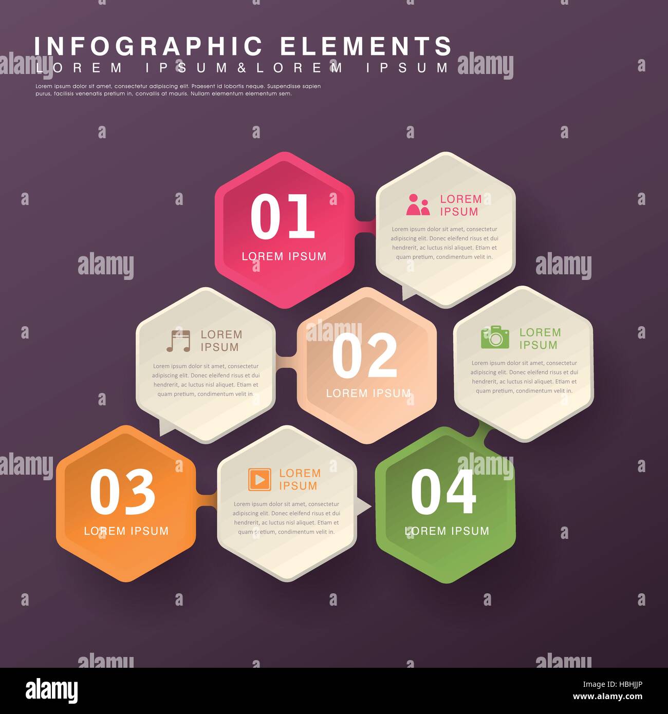modern vector abstract hexagon option infographic elements Stock Vector ...