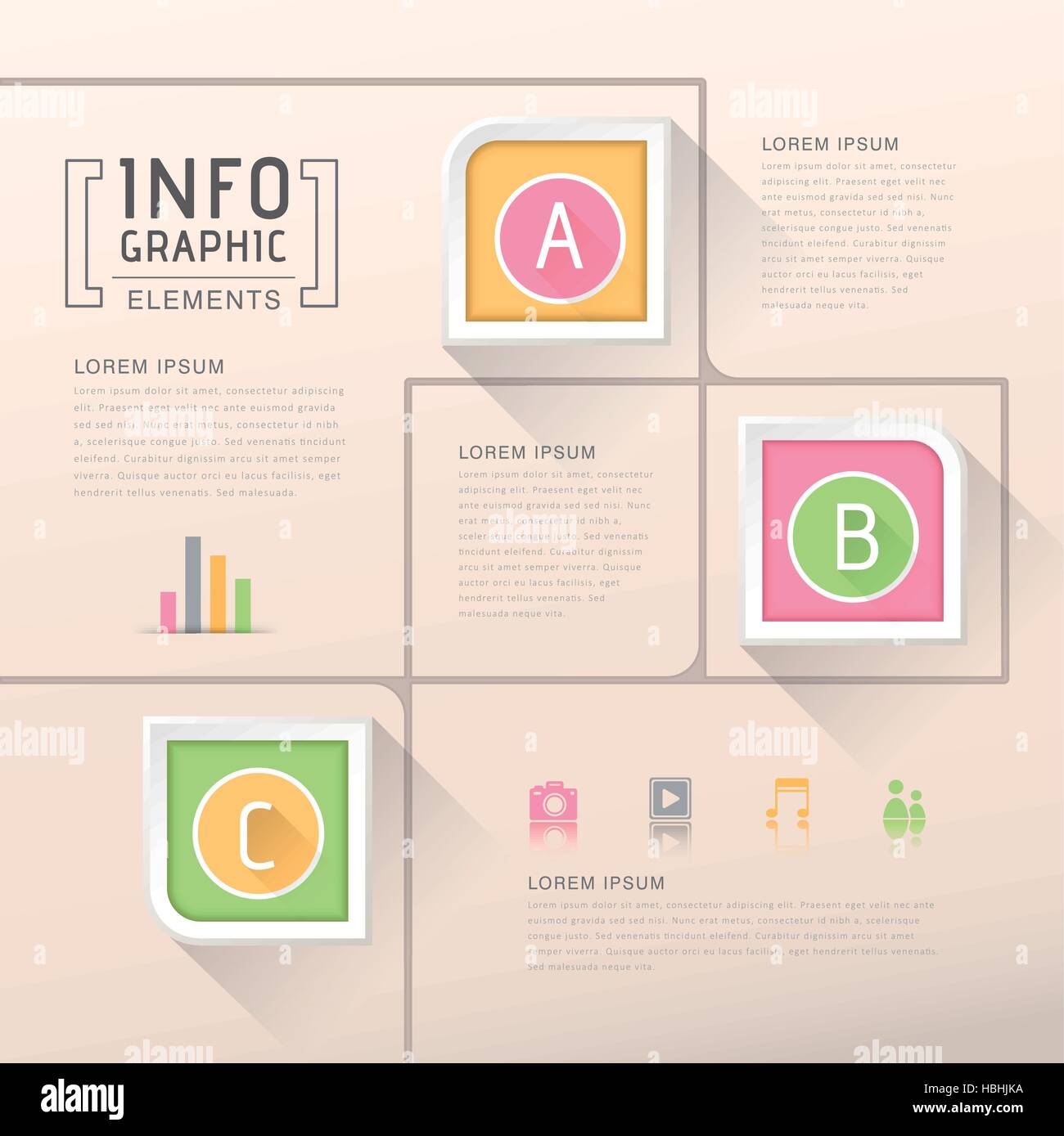 flat design vector abstract option infographic elements Stock Vector ...