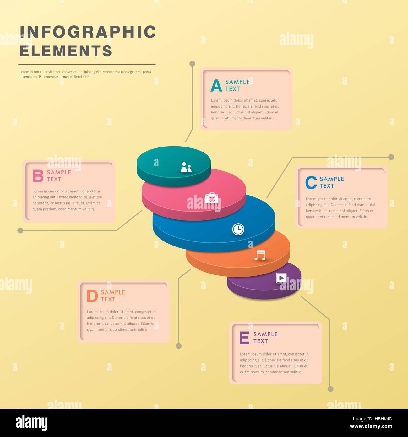 vector abstract cylinder flat design infographic elements Stock Vector ...