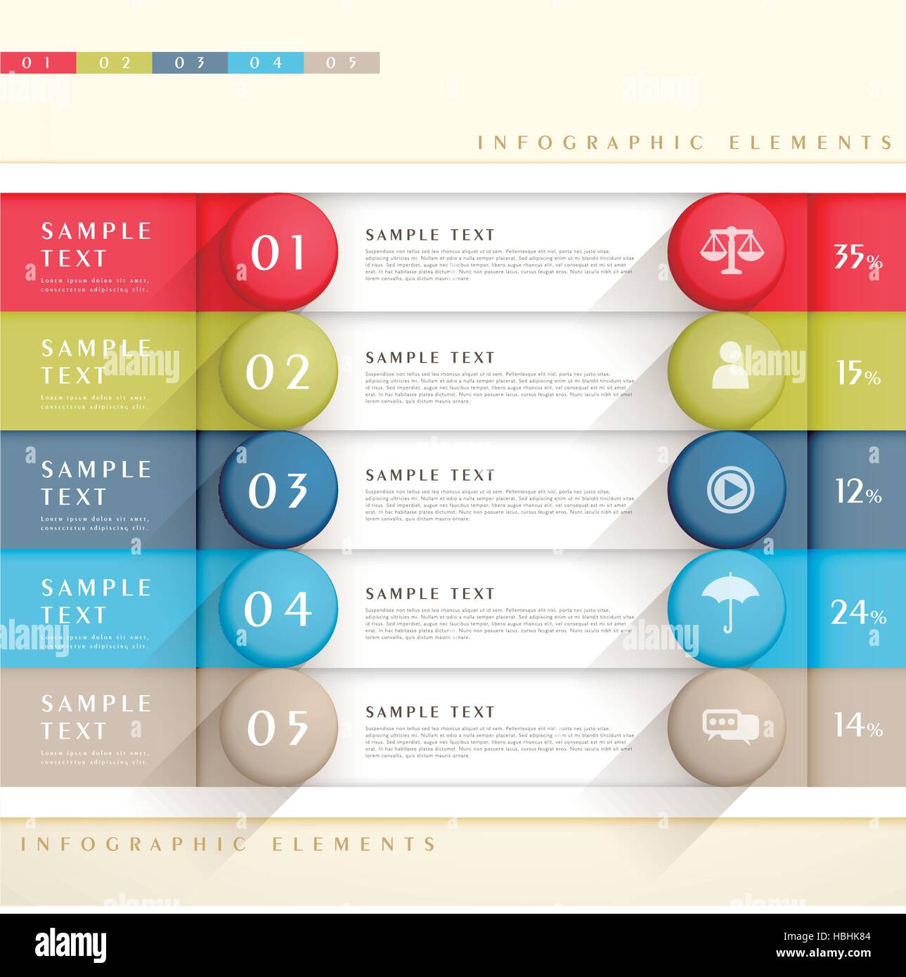 flat design vector abstract banner infographic elements Stock Vector ...