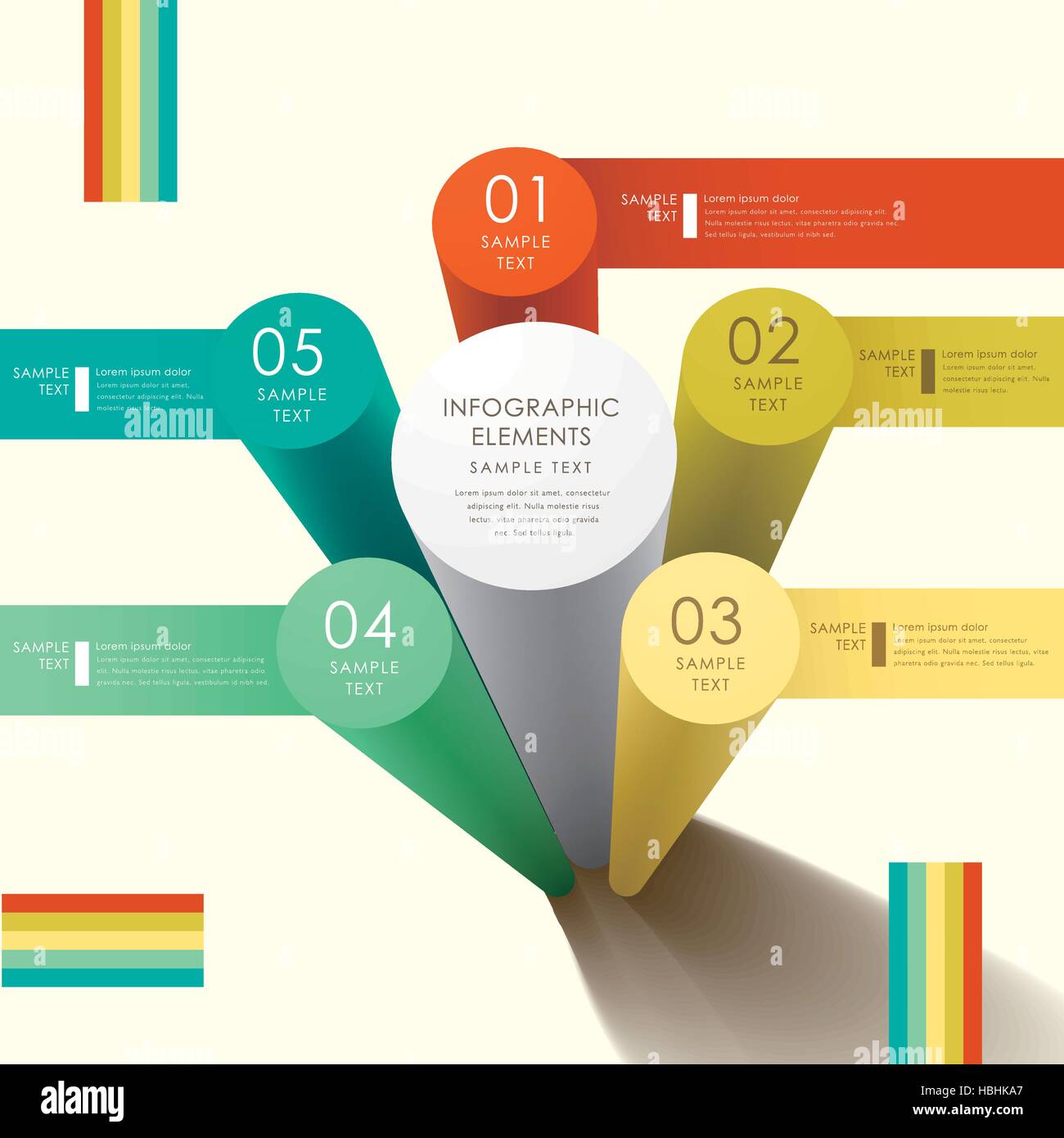 modern vector abstract 3d cylinder infographic elements Stock Vector ...