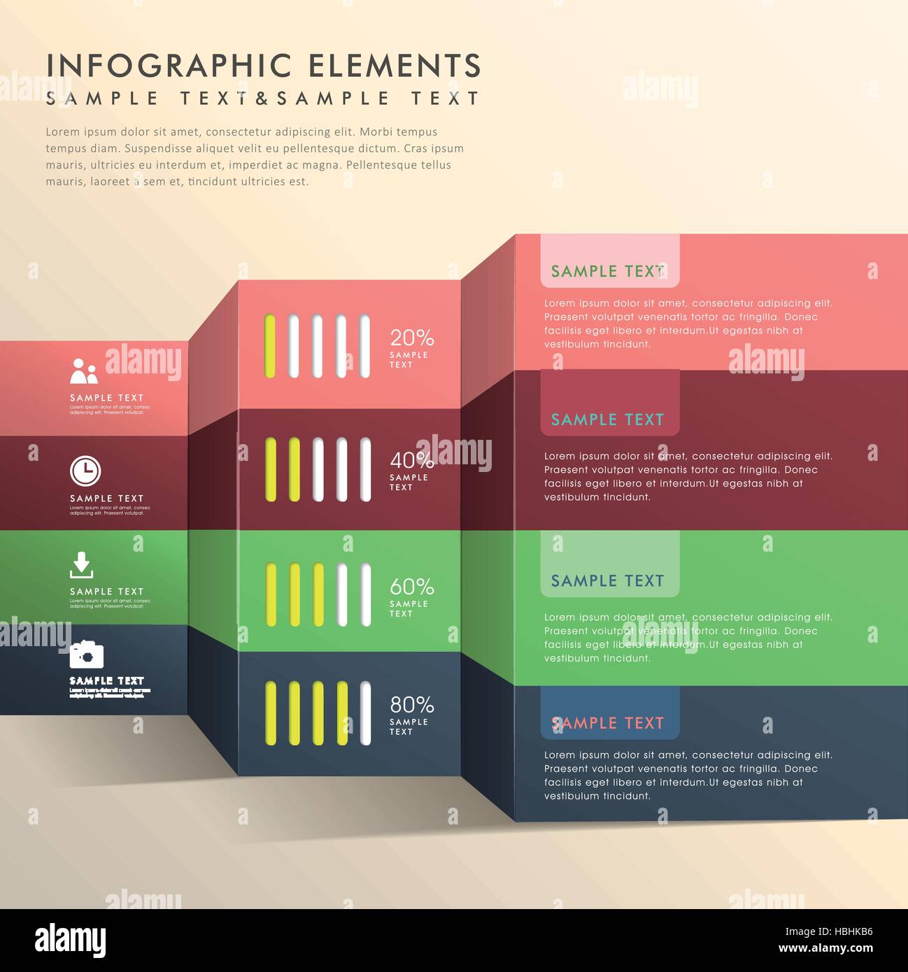flat design vector abstract banner infographic elements Stock Vector ...