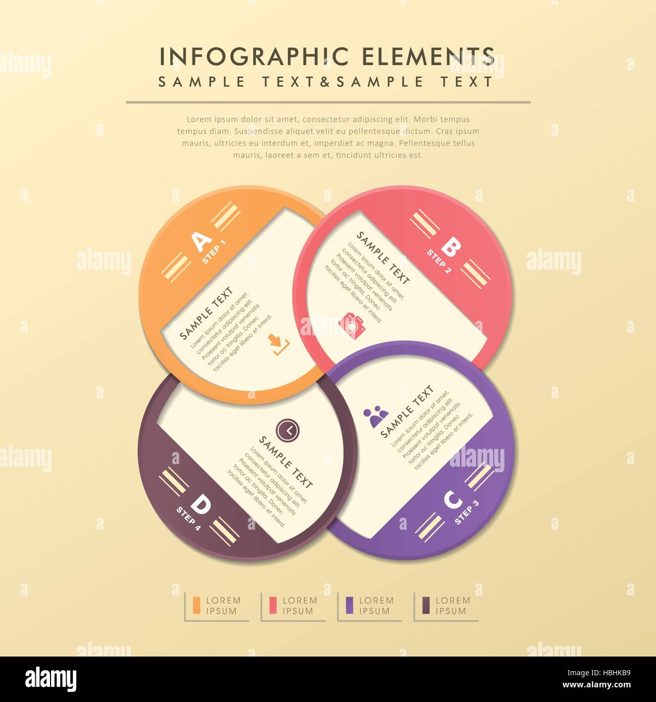 flat design vector abstract circle label infographic elements Stock ...