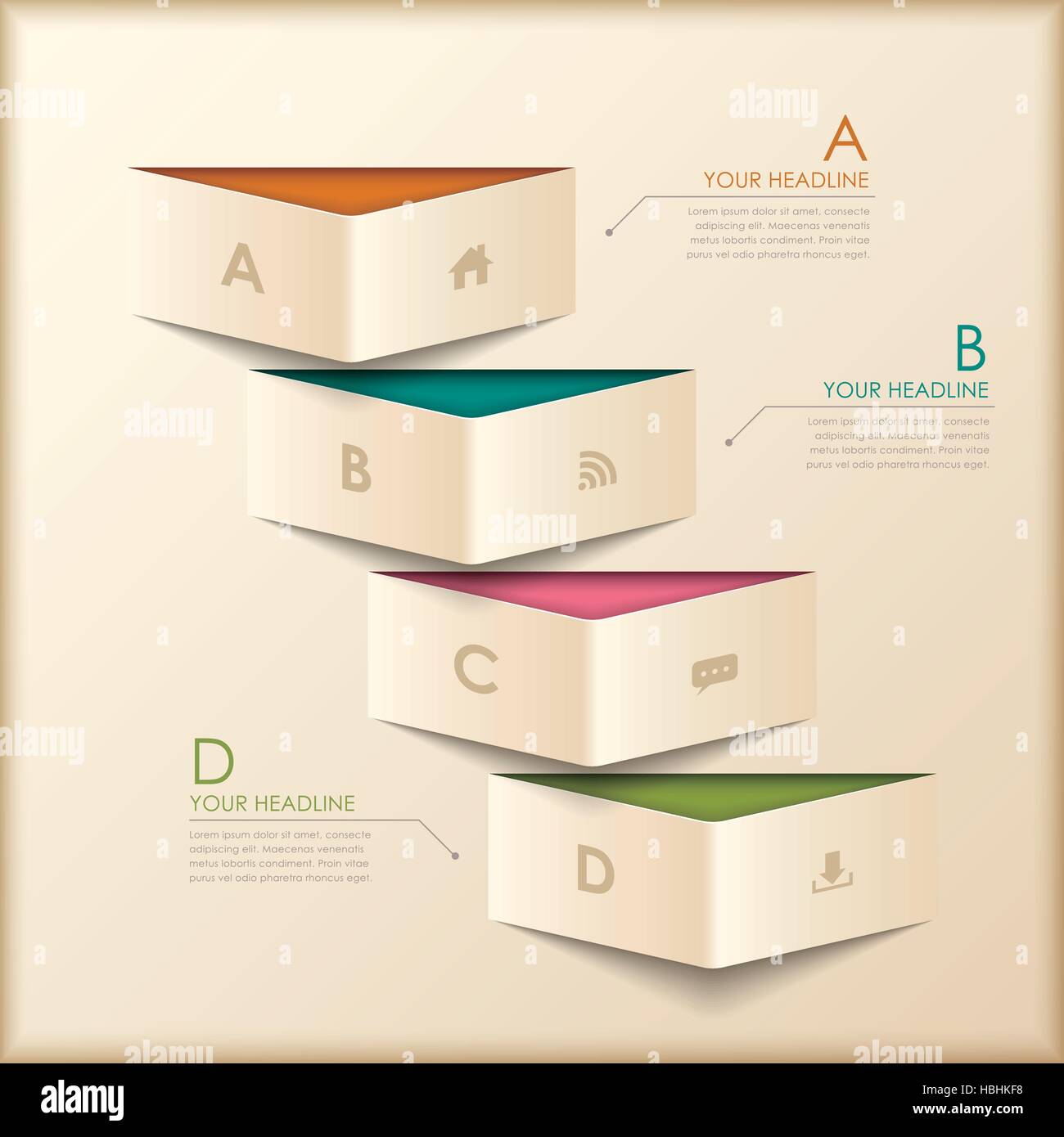 modern vector abstract 3d origami banner infographic elements Stock ...