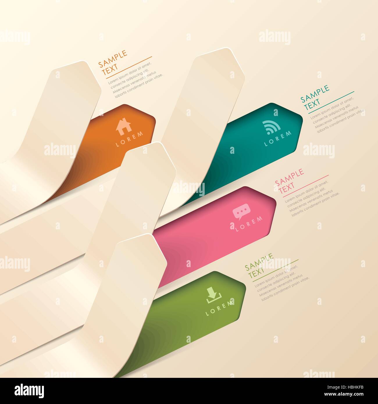 modern vector abstract 3d origami banner infographic elements Stock ...