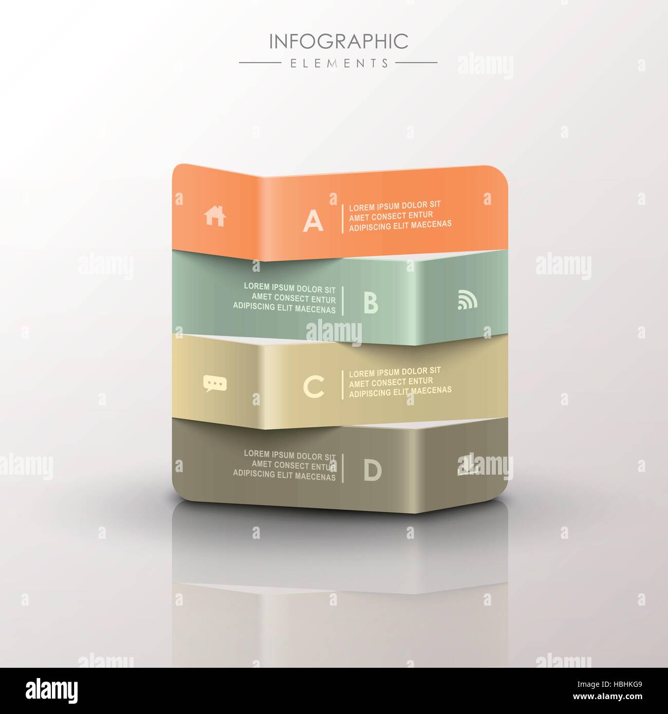 modern vector abstract 3d origami banner infographic elements Stock ...