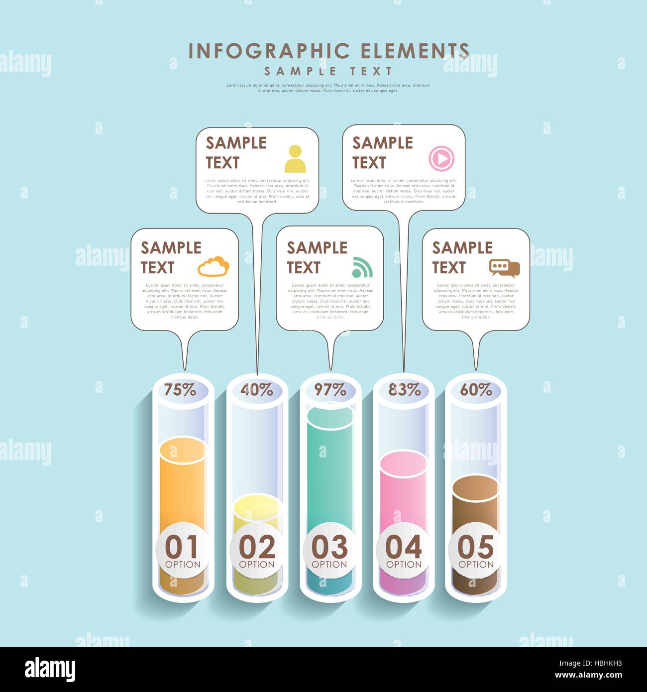 modern vector abstract 3d tube bar chart infographic elements Stock ...