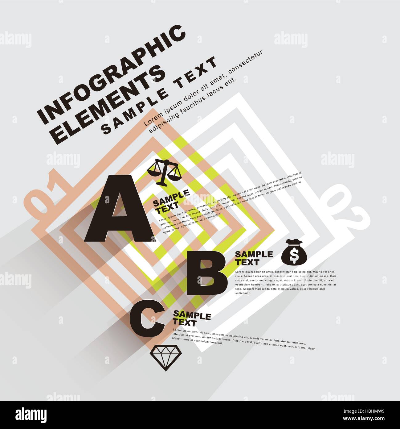 flat design vector abstract infographic elements Stock Vector Image ...