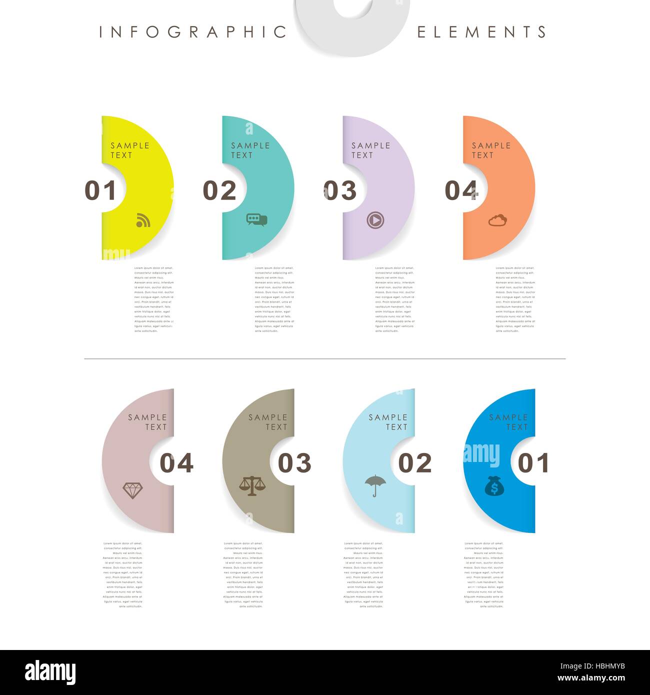 modern vector abstract 3d paper infographic elements Stock Vector Image ...