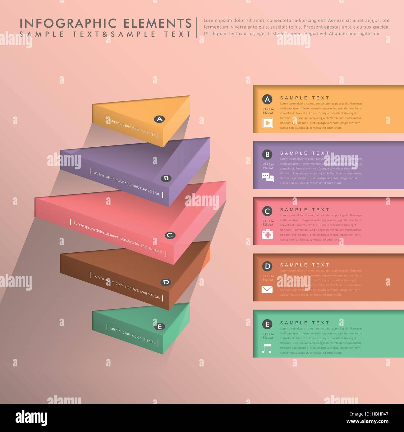 flat design vector abstract banner infographic elements Stock Vector ...