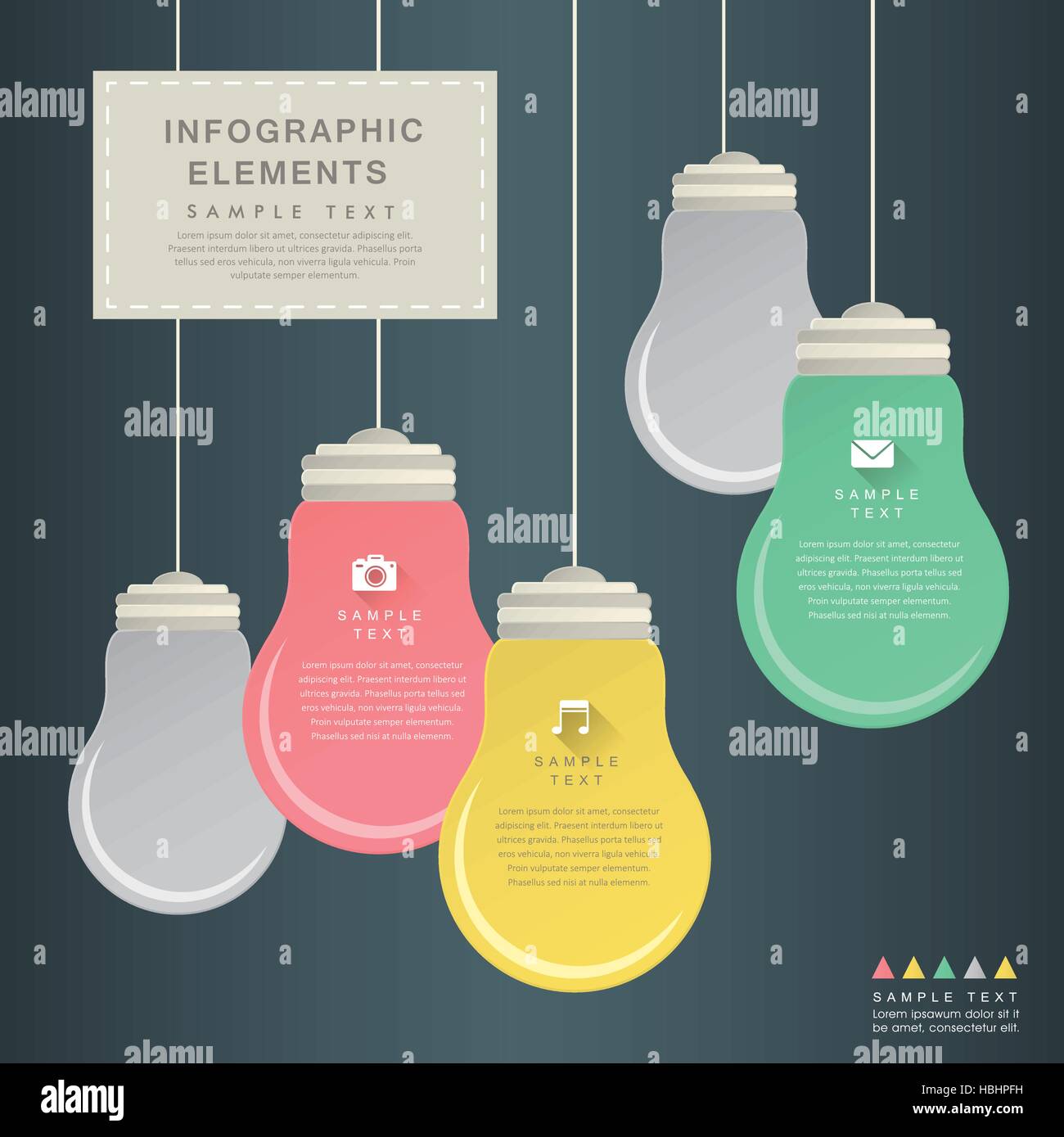 flat design vector abstract bulb infographic elements Stock Vector ...