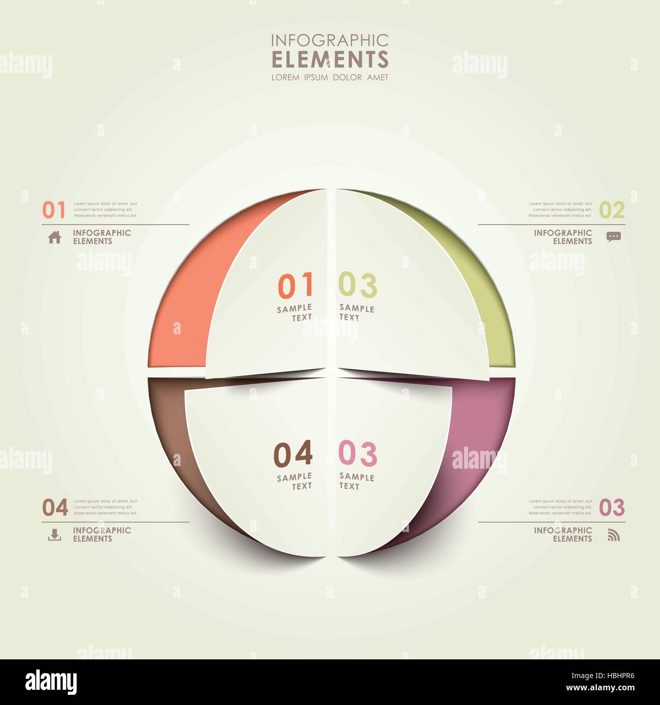 modern vector abstract 3d origami paper infographic elements Stock ...