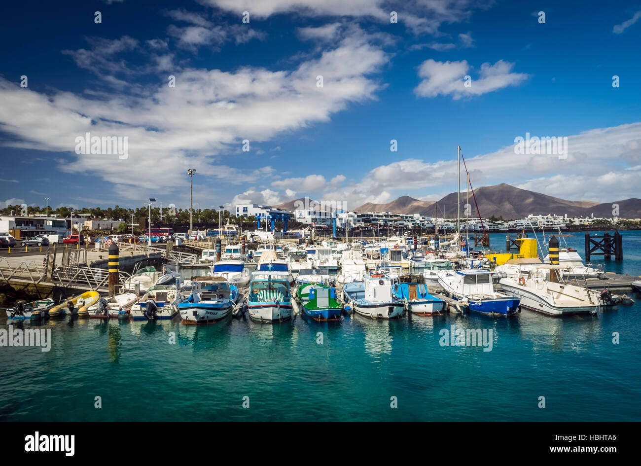 Playa Blanca harbor Stock Photo