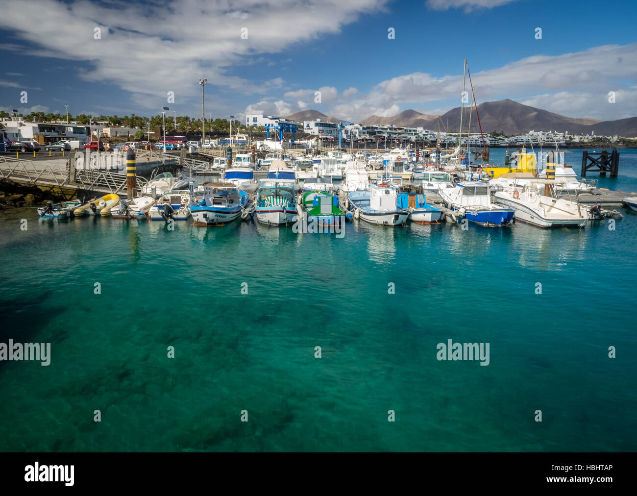 Playa Blanca harbor Stock Photo