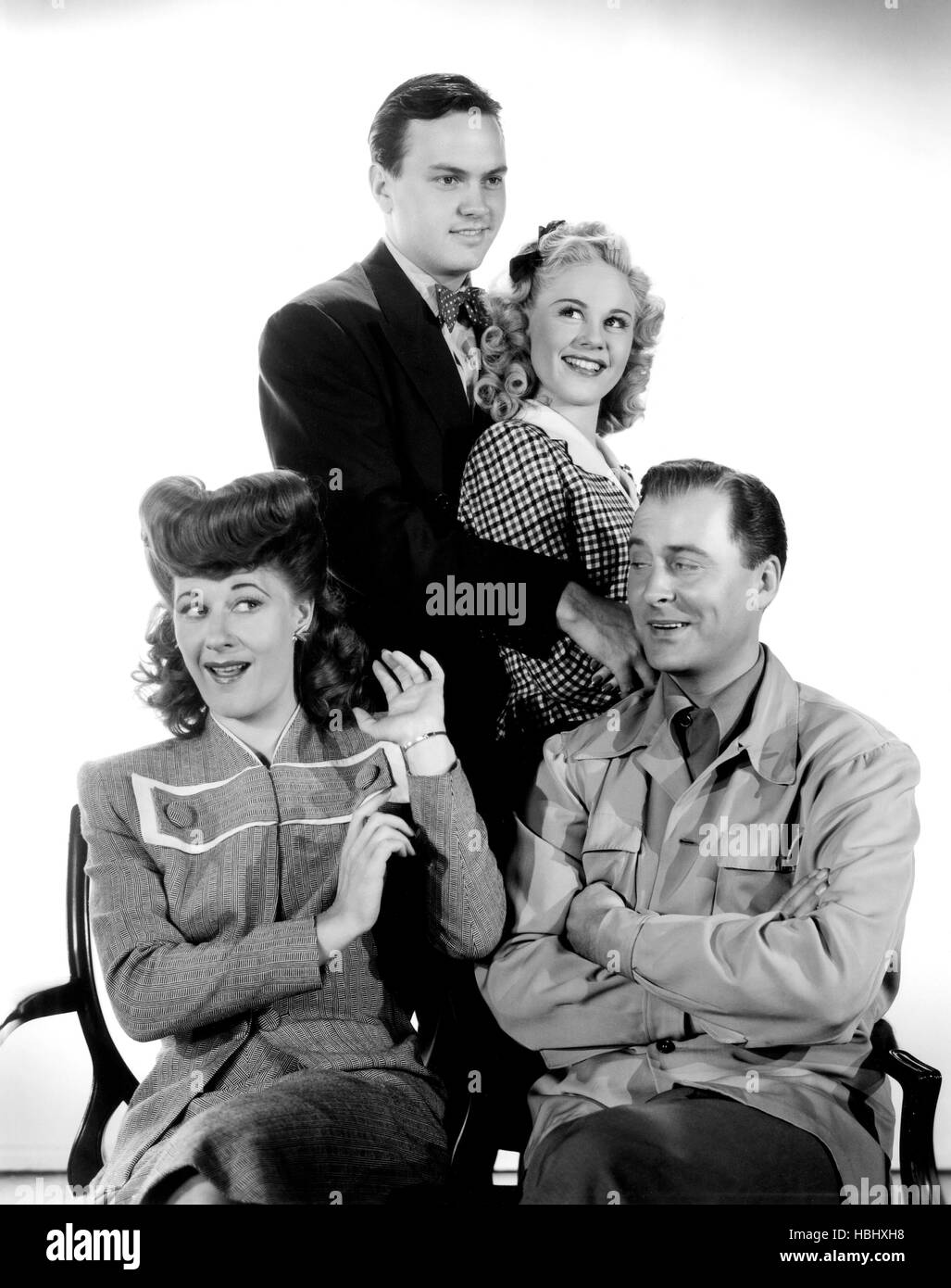 BEAUTIFUL BUT BROKE, clockwise from lower left, Joan Davis, Bob Haymes, Judy Clark, John Hubbard, 1944 Stock Photo