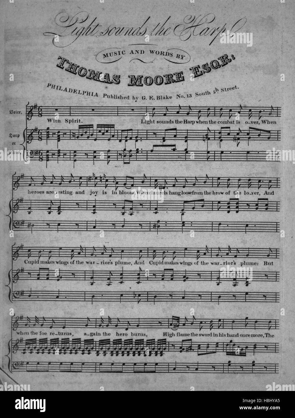 Harp Reading Note Sheet music cover image of the song 'Light Sounds the Harp', with ...
