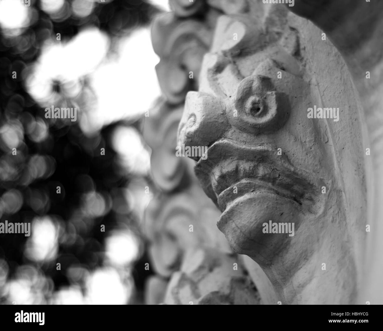 A naga statue near the faculty of arts building, Chulalongkorn University, Bangkok, Thailand. Stock Photo