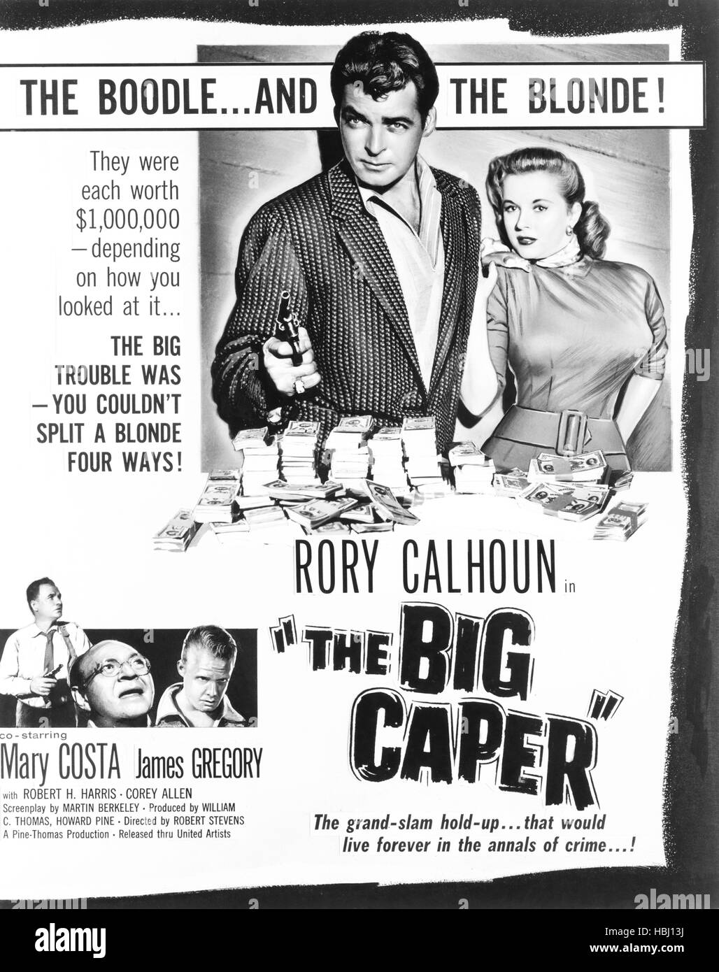 THE BIG CAPER, US poster, top from left Rory Calhoun, Mary Costa