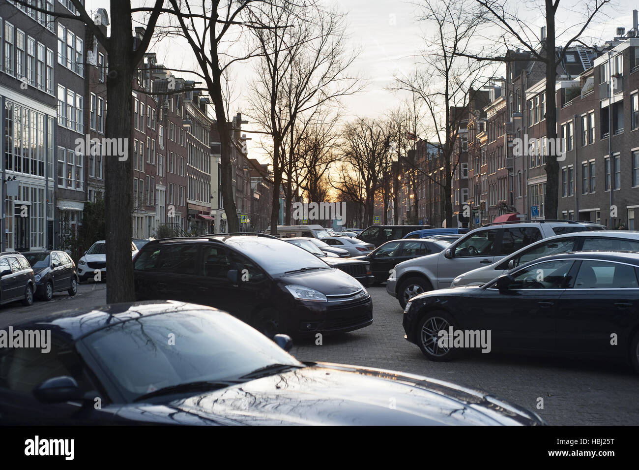 Car Parking Amsterdam Holland Stock Photo Alamy