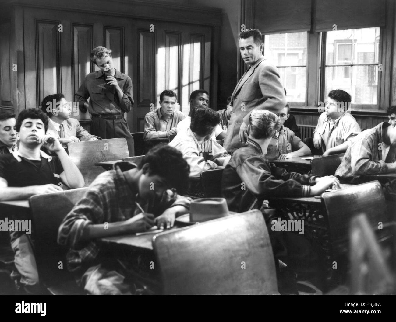 BLACKBOARD JUNGLE, Paul Mazursky, Vic Morrow, Rafael Campos, Sidney