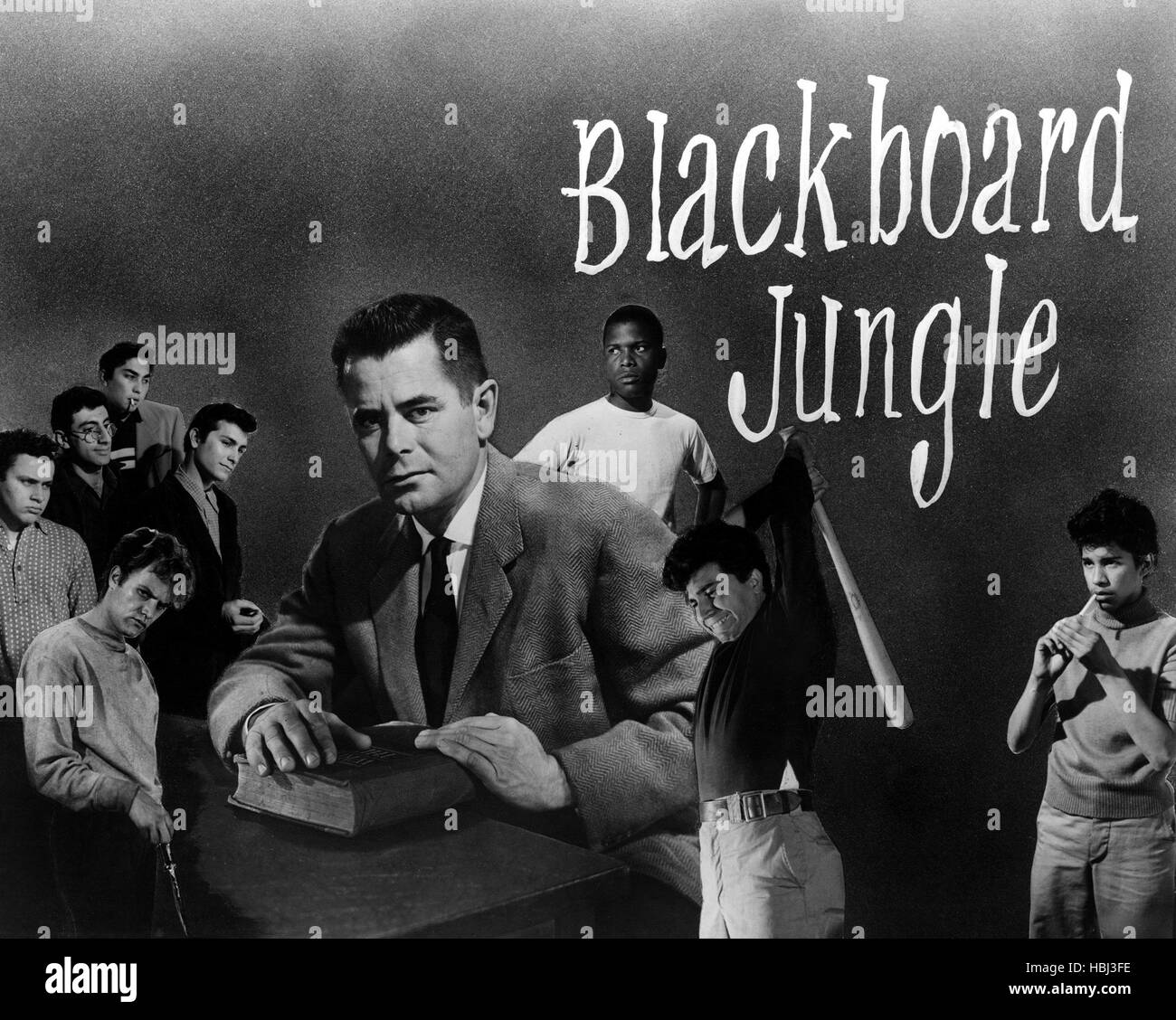 BLACKBOARD JUNGLE, Jamie Farr, Vic Morrow, Dan Terranova, Glenn Ford