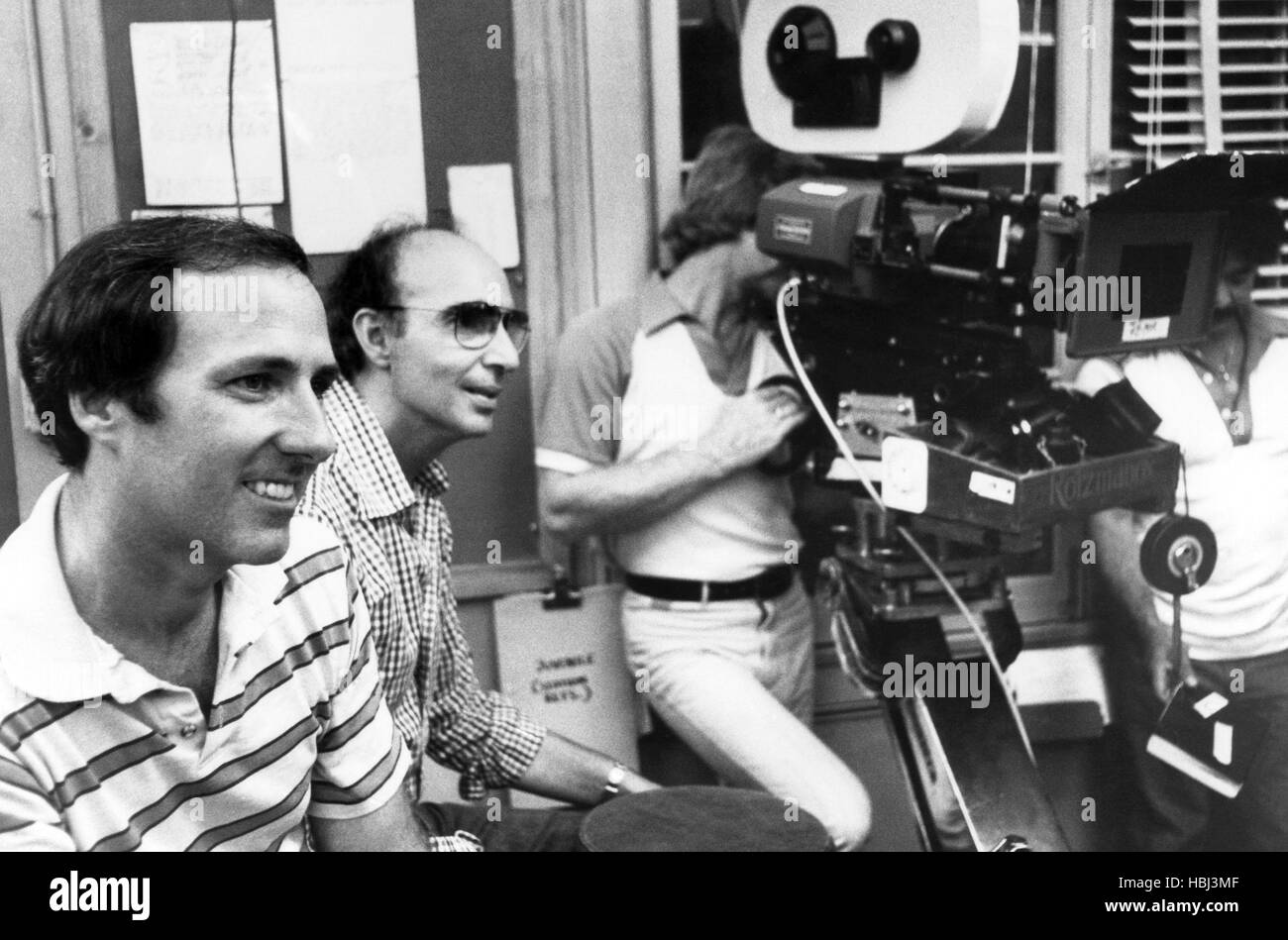 THE BLACK MARBLE, author Joseph Wambaugh, director Harold Becker on set