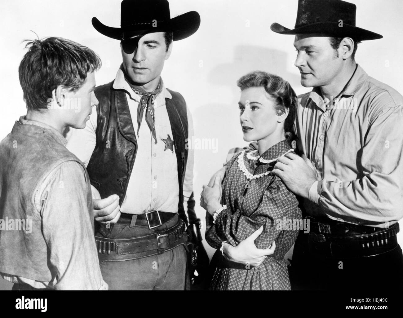 BLACK PATCH, l-r: Tom Pittman, George Montgomery, Diane Brewster, Leo ...