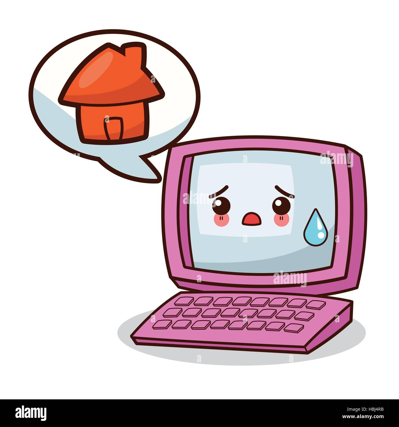 Laptop icon kawaii technology vector hi-res stock photography and ...