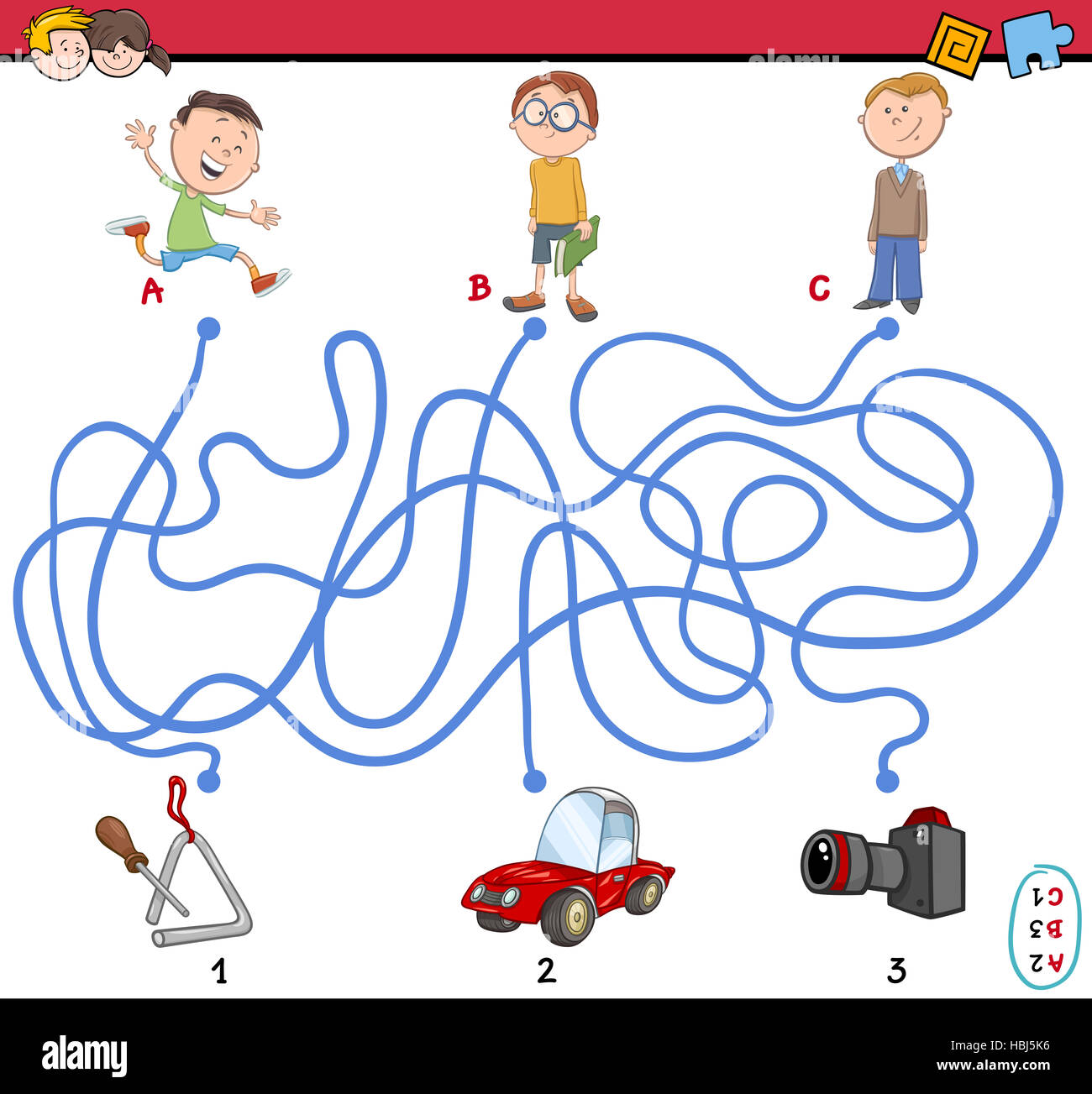 game of path maze illustration Stock Photo Alamy