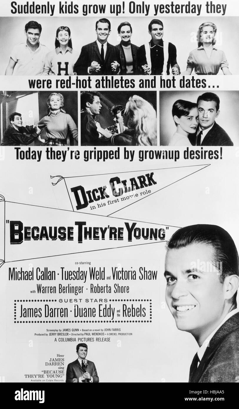 BECAUSE THEY'RE YOUNG, Dick Clark, 1960 Stock Photo - Alamy