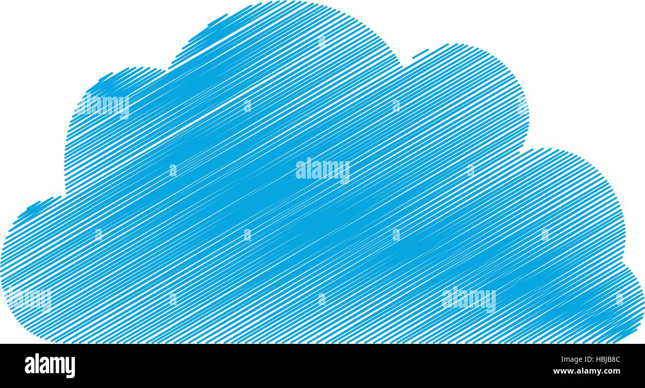 drawing blue cloud technology symbol vector illustration eps 10 Stock ...