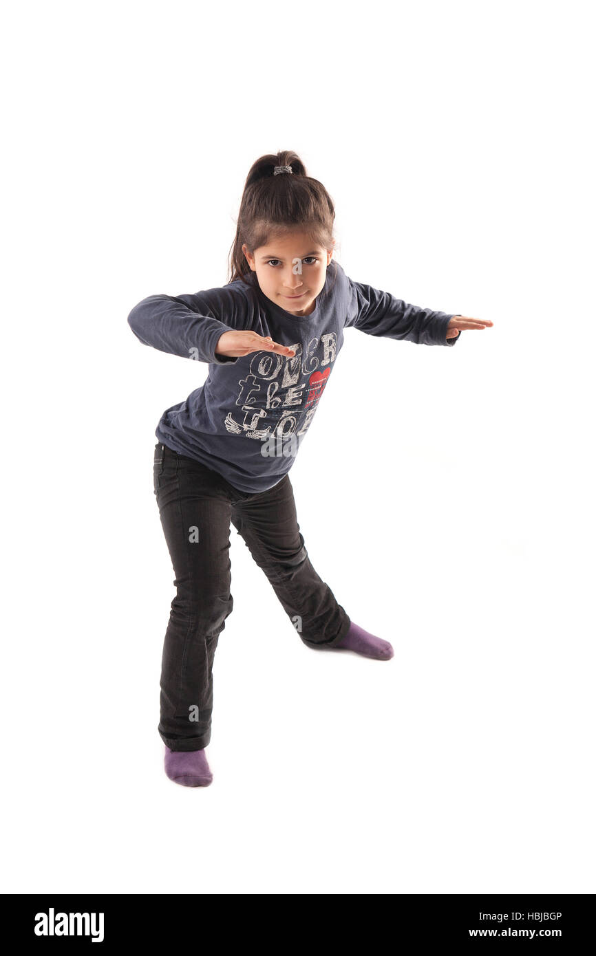 Young girl in martial arts pose Stock Photo