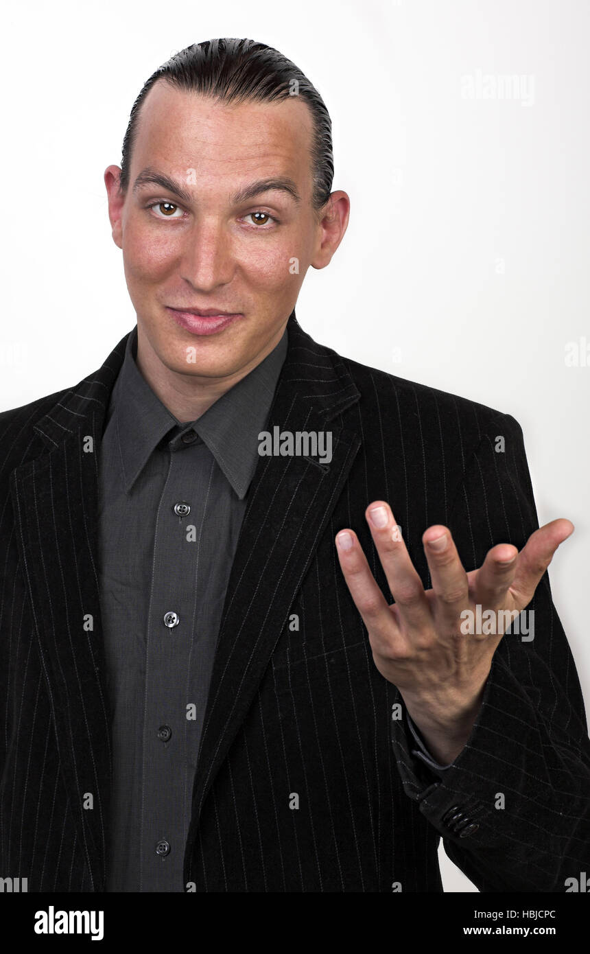 Half body shot of a young man in suit Stock Photo