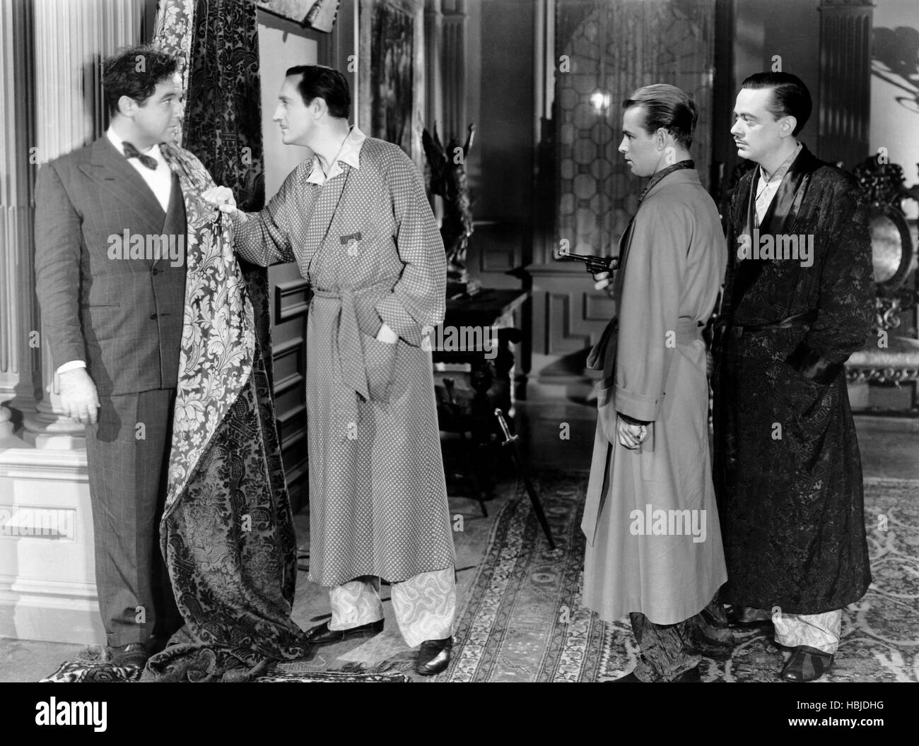 THE BLACK CAT, from left, Broderick Crawford, Basil Rathbone, Alan Ladd ...