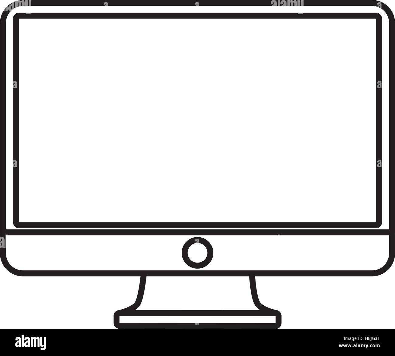 computer screen monitor technology outline vector illustration eps 10