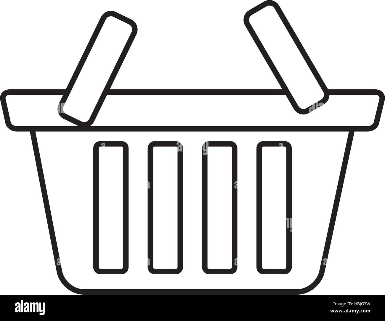 basket shop market icon outline vector illustration eps 10 Stock Vector ...