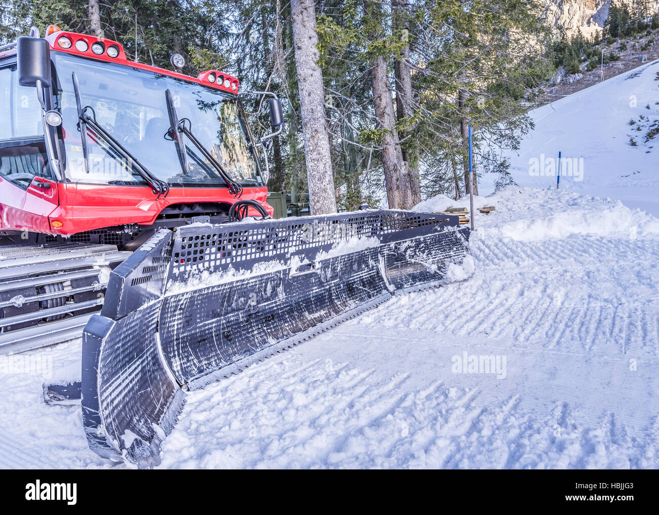 Snow groomer machine, front view Stock Photo Alamy